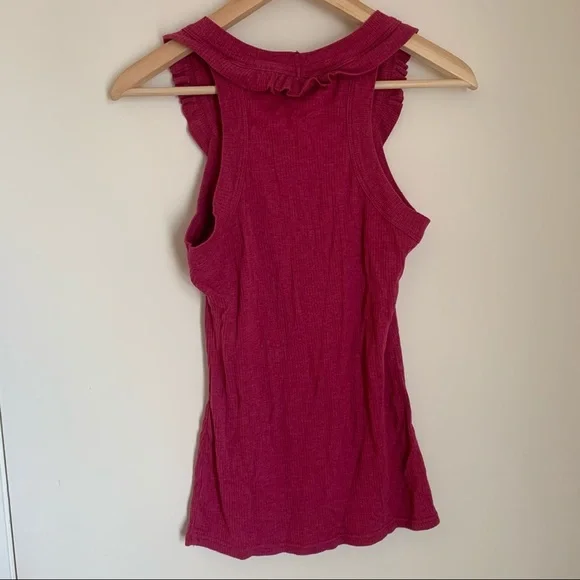 EUC Maurices Ruffle Top Ribbed Racerback Tank - Picture 3 of 3